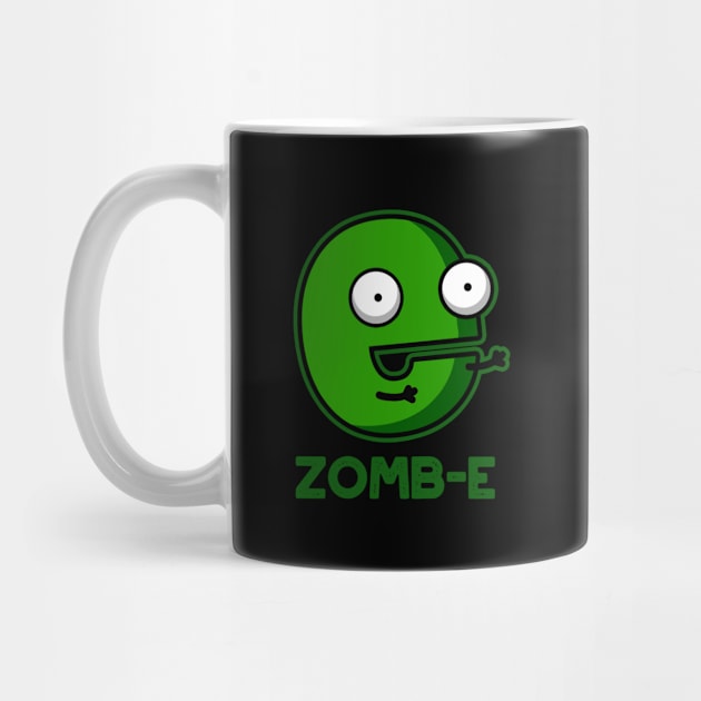 Zom-E Cute Halloween Zombie Alphabet E Pun by punnybone